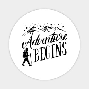 Mountain Adventure Begins Magnet